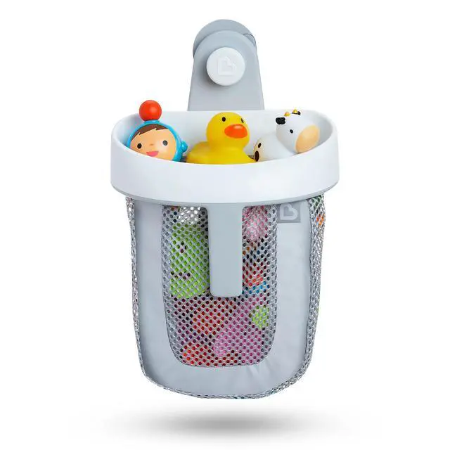 Alt view image 7 of 7 - Super Scoop Hanging Bath Toy Storage with Quick Drying Mesh, Grey
