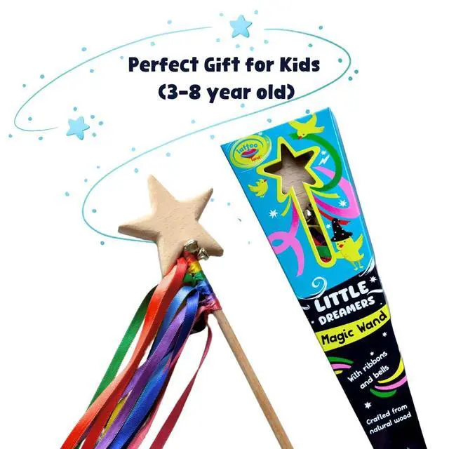 Alt view image 3 of 4 - Wooden Wand for Kids with Ribbons and Bells | Wizard Fairy Princess Wand Toy | Handcrafted Magic Wand for Pretend Play & Costumes | Sensory Educational Montessori| Eco-Friendly Gift