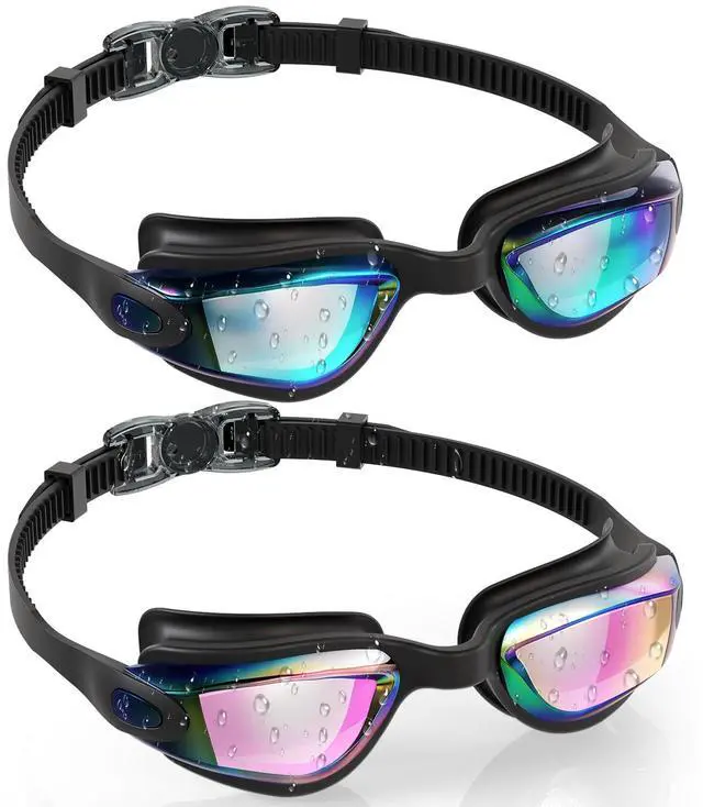 Main image of Kids Swim Goggles, Pack of 2 Swimming Goggles for Children Boys & Girls Age 3-14