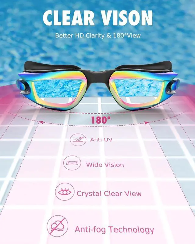 Alt view image 5 of 7 - Kids Swim Goggles, Pack of 2 Swimming Goggles for Children Boys & Girls Age 3-14