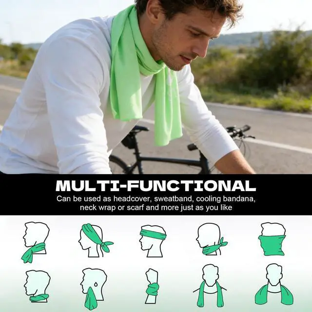 Alt view image 4 of 7 - 4 Pack Cooling Towels (47"x12") for Neck and Face, Ice Towel for Hot Weather, Soft Breathable Chilly Gym Towels, Microfiber Towel for Work Out, Yoga, Running, Camping & More Activities