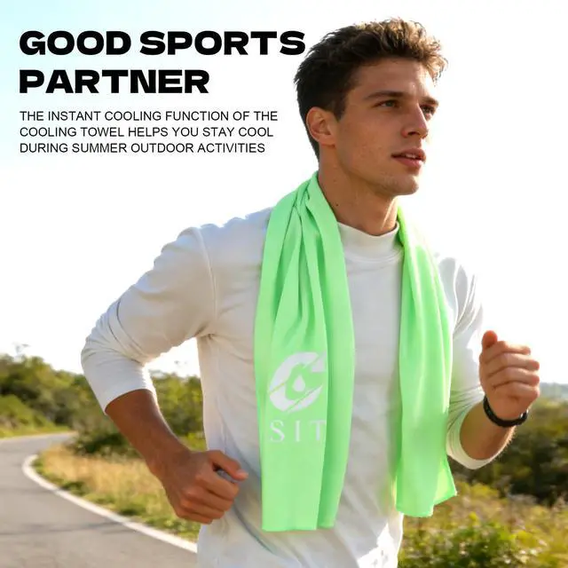 Alt view image 5 of 7 - 4 Pack Cooling Towels (47"x12") for Neck and Face, Ice Towel for Hot Weather, Soft Breathable Chilly Gym Towels, Microfiber Towel for Work Out, Yoga, Running, Camping & More Activities