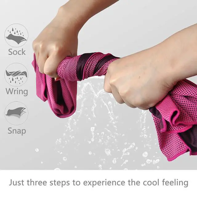Alt view image 2 of 6 - Cooling Towels (4 Pack) 40"x12" - Ice Towel for Neck & Face, Soft Microfiber Chilly Towel, Instant Cooling Relief for Sports, Gym, Yoga, Running, Golf, Camping & Outdoor Activities