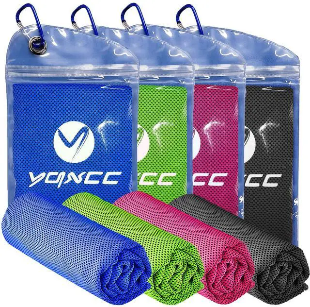 Main image of 4 Pack Cooling Towels (47"x12"), Ice Cool Neck Towel, Soft Breathable Microfiber for Yoga, Golf, Gym, Running, Camping & Hot Weather