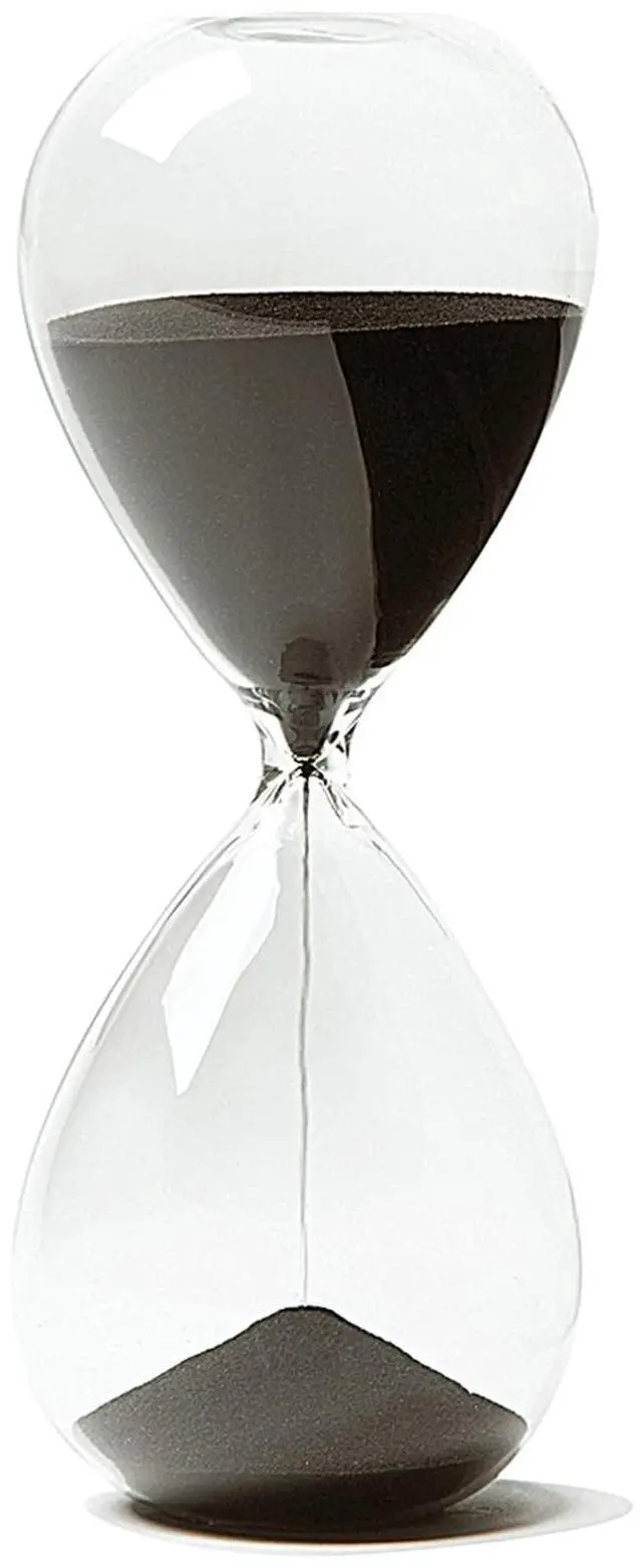 Main image of HoveBeaty Hand-Blown Sand Timer Set for Time Management 15 Minutes Durable Glass Construction (15 Min, Black)