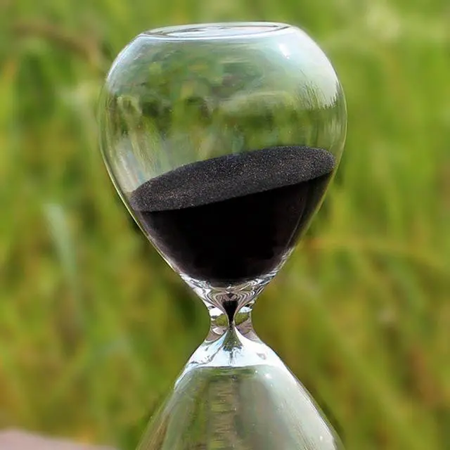 Alt view image 4 of 6 - HoveBeaty Hand-Blown Sand Timer Set for Time Management 15 Minutes Durable Glass Construction (15 Min, Black)