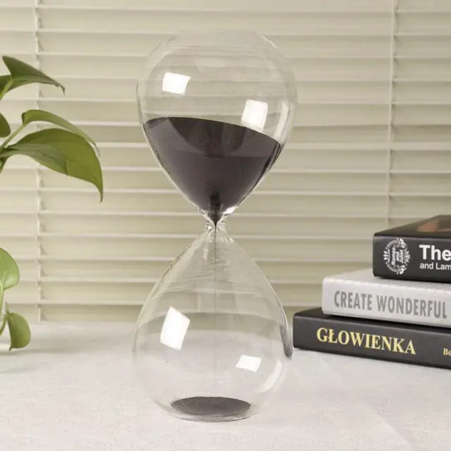 Alt view image 5 of 6 - HoveBeaty Hand-Blown Sand Timer Set for Time Management 15 Minutes Durable Glass Construction (15 Min, Black)