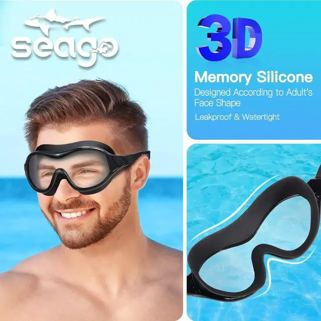 Alt view image 3 of 7 - Swim Goggles No Leaking Anti-Fog Swimming Goggles for Adult Men Women Youth Junior with Soft Silicone Gasket, UV Protection Waterproof 180° Clear Vision, Triathlon Pool Goggles Swim Glasses