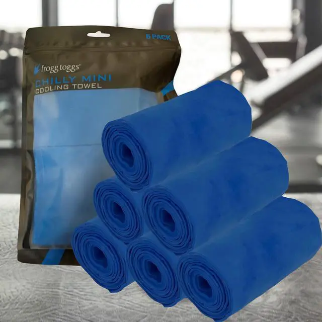 Alt view image 2 of 7 - Chilly Mini Cooling Neck Towel, Blue- 29"x3", Pack of 6