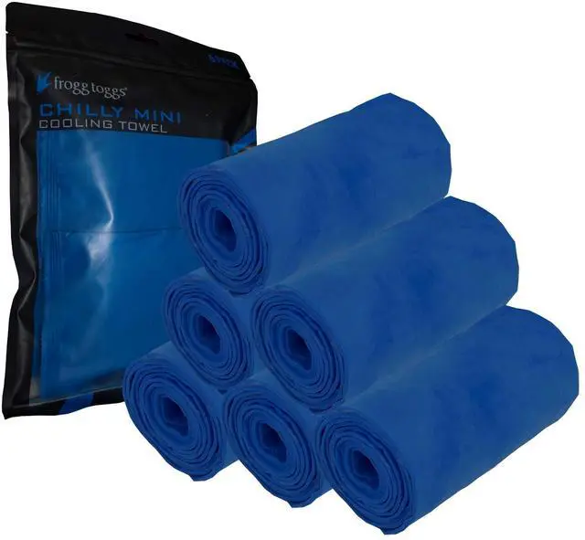 Main image of Chilly Mini Cooling Neck Towel, Blue- 29"x3", Pack of 6