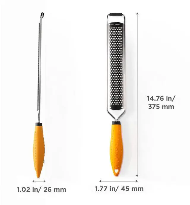 Alt view image 2 of 7 - PRO Lemon Zester & Heavy Duty Cheese Grater & Vegetable Grater - Parmesan Cheese Lemon, Garlic, Nutmeg, Chocolate, Fruits, Vegetables, Ginger Grater - Cheese Shredder & Stainless Steel Grater