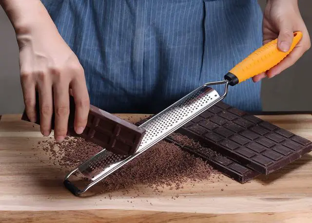 Alt view image 6 of 7 - PRO Lemon Zester & Heavy Duty Cheese Grater & Vegetable Grater - Parmesan Cheese Lemon, Garlic, Nutmeg, Chocolate, Fruits, Vegetables, Ginger Grater - Cheese Shredder & Stainless Steel Grater