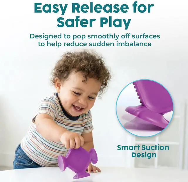 Alt view image 4 of 7 - Big Shapes Textured Suction Bath Toys for Toddlers 13 (10 Pack), Extra Large Silicone Bathtub Toys, BPA-Free Suction Cup Toys, Bath Toys for Kids Ages 1+, Sensory Bath Toys