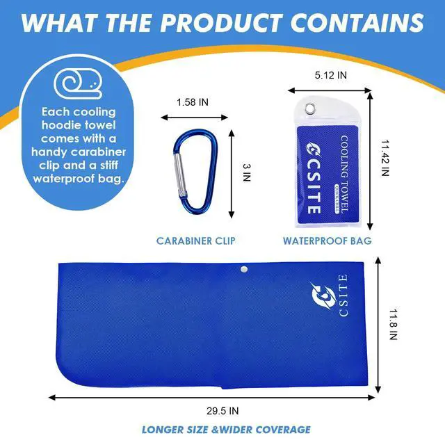 Alt view image 6 of 7 - Cooling Hoodie Towels, Instant Cooling Towels for Neck and Face, UPF 50 Sun Protection, Ice Towel for Hot Weather, Head Towel for Sports, Camping, Cycling & More Activities