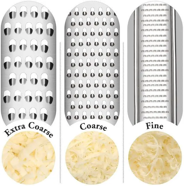 Alt view image 4 of 7 - Lemon Zester Grater Three-piece Suit - Heavy Duty Kitchen Tool for Parmesan Cheese, Ginger, Garlic, Nutmeg, Chocolate, VegetablesFruitsStainless Steel Grater Dishwasher Safe Black