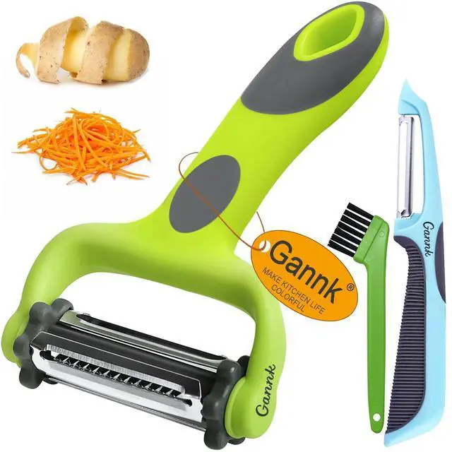 Main image of Potato Apple Vegetable Peelers for Kitchen, I and Y Peelers for Fruit Veggie Potatoes Carrot Cucumber, 3 in 1 Blade Spin Design With Julienne Multifunctional