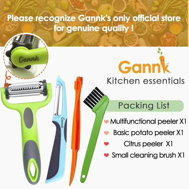 Alt view image 6 of 7 - Potato Apple Vegetable Peelers for Kitchen, I and Y Peelers for Fruit Veggie Potatoes Carrot Cucumber, 3 in 1 Blade Spin Design With Julienne Multifunctional
