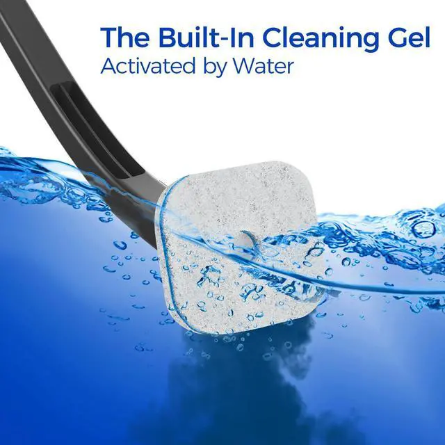Alt view image 3 of 4 - Disposable Toilet Brush, 14 Refills Toilet Bowl Cleaner Wand, Toilet Cleaner Brush Toilet Cleaning System Toilet Brush and Holder Set for Bathroom Cleaning (Black)