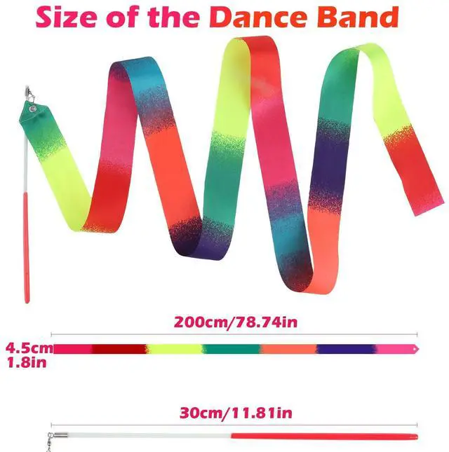 Alt view image 3 of 7 - 14PCS Dance Ribbon for Kids Rainbow Party Favors, Rainbow Streamers, Ribbon Dancer Wands for Olympics Gymnastics Birthday Party Decoration Goodie Bags Stuffers Summer Toys Bulk