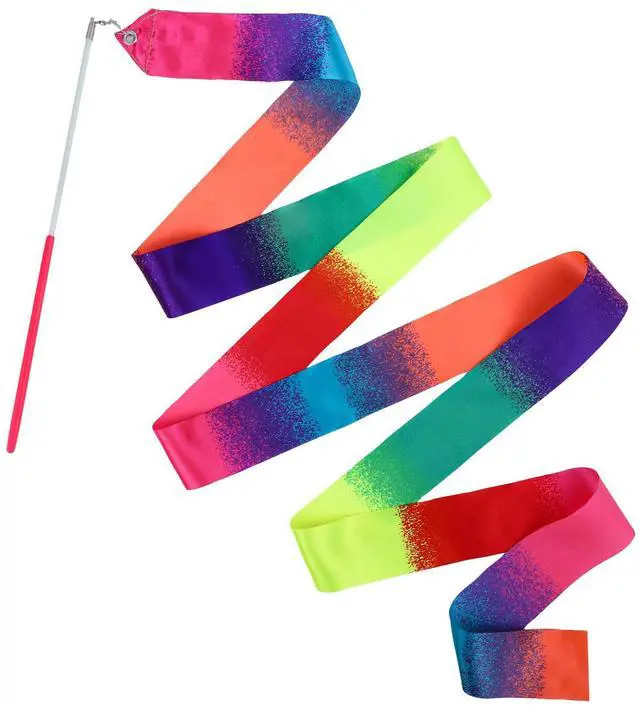 Alt view image 7 of 7 - 14PCS Dance Ribbon for Kids Rainbow Party Favors, Rainbow Streamers, Ribbon Dancer Wands for Olympics Gymnastics Birthday Party Decoration Goodie Bags Stuffers Summer Toys Bulk