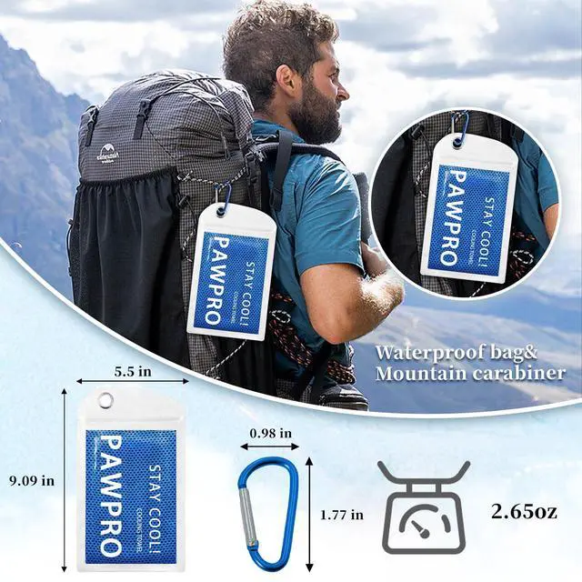 Alt view image 6 of 7 - 4 Packs Cooling Towels for Neck and Face(40"x12"), Soft Breathable Cooling Towel with Waterproof Bag & Carabiner,Microfiber Cooling Towels for Yoga, Sport,Gym,Camping (Multicolor)
