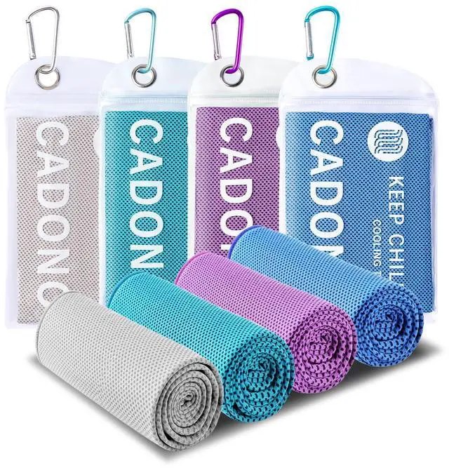 Main image of 4 Pack Cooling Towel (40"x12"), Soft Breathable Chilly Towel, Ice Towel, Microfiber Towel for Yoga, Sport, Running, Workout,Gym, Camping, Fitness, Workout & More Activities(Multicolor)