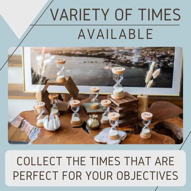 Alt view image 6 of 7 - 25 Minute Sand Hourglass Timer - Glass Sand Clock 25 Min - Modern Hourglass Watch with Wooden End Caps for Kids, Games, Classroom, Kitchen, Home or Office Decor
