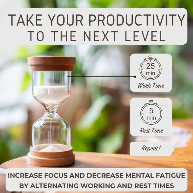 Alt view image 7 of 7 - 25 Minute Sand Hourglass Timer - Glass Sand Clock 25 Min - Modern Hourglass Watch with Wooden End Caps for Kids, Games, Classroom, Kitchen, Home or Office Decor