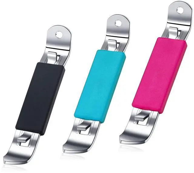 Main image of 3 Pieces Magnetic Bottle Openers Can Opener Classic Beer Opener Stainless Steel Small Bottle Opener Can Tapper with Magnet for Camping and Traveling HANCELANT (Black Blue Fuchsia)