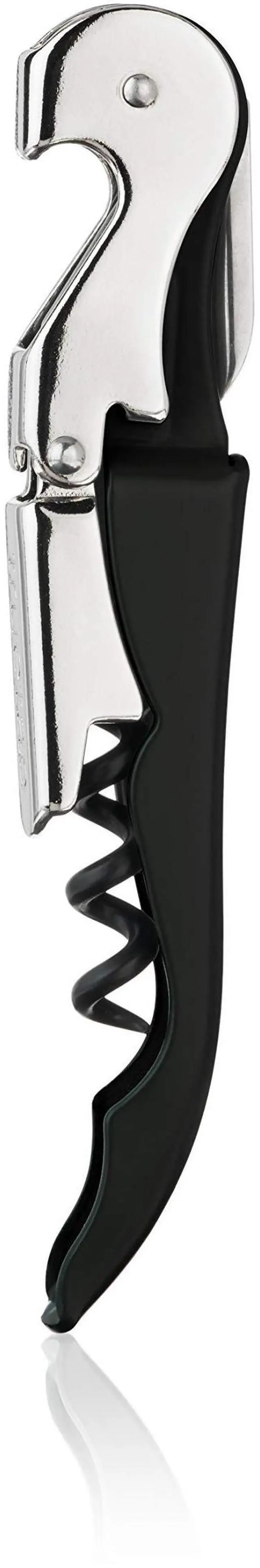 Main image of Truetap Double Hinged Waiter's Corkscrew Wine Opener, Stainless Steel Wine Bottle Opener with Built In Foil Cutter, Home Bar Tools, Bar Cart Accessories, Wedding Gifts, Set of 1, Black