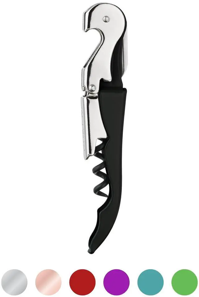 Alt view image 7 of 7 - Truetap Double Hinged Waiter's Corkscrew Wine Opener, Stainless Steel Wine Bottle Opener with Built In Foil Cutter, Home Bar Tools, Bar Cart Accessories, Wedding Gifts, Set of 1, Black