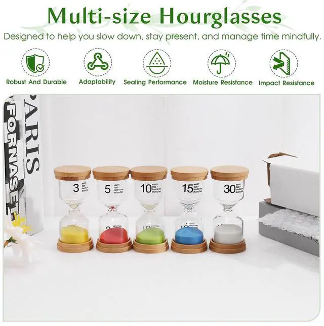 Alt view image 4 of 7 - 30 Minute Wooden Sand Timer,White Sand Hourglass for Productivity, Focus, Meditation & Home Décor,30 Min Reloj de Arena Sand Clock for Kitchen, Office, Classroom, Yoga & Games