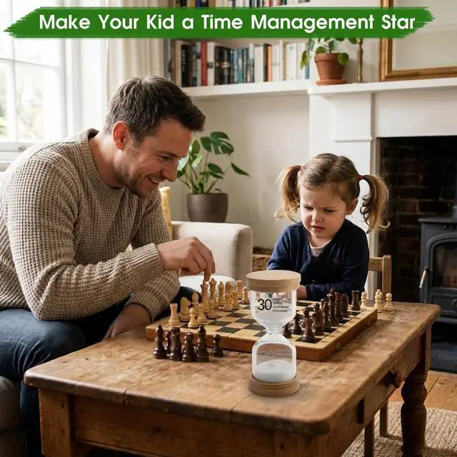 Alt view image 7 of 7 - 30 Minute Wooden Sand Timer,White Sand Hourglass for Productivity, Focus, Meditation & Home Décor,30 Min Reloj de Arena Sand Clock for Kitchen, Office, Classroom, Yoga & Games