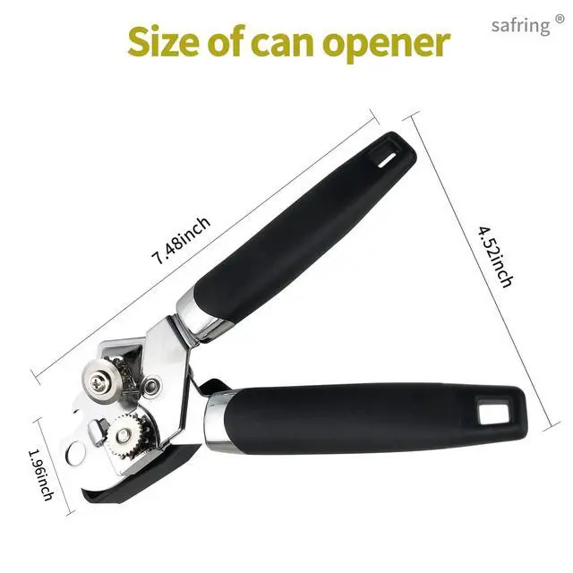 Alt view image 2 of 6 - Can Opener Manual, Handheld Strong Heavy Duty Stainless Steel Can Opener, Comfortable Handle, Sharp Blade Smooth Edge, Can Openers with Multifunctional Bottle Opener