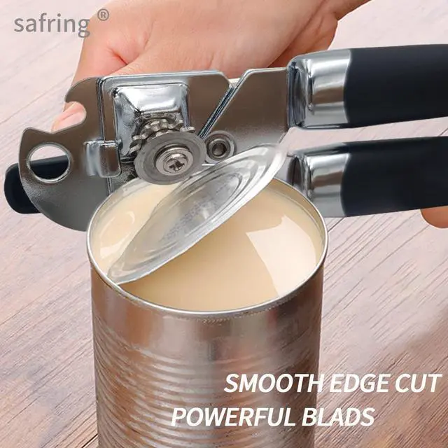 Alt view image 4 of 6 - Can Opener Manual, Handheld Strong Heavy Duty Stainless Steel Can Opener, Comfortable Handle, Sharp Blade Smooth Edge, Can Openers with Multifunctional Bottle Opener