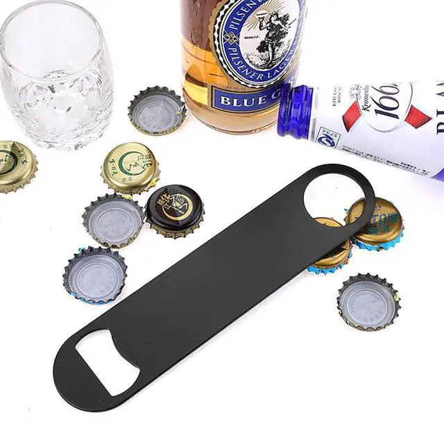 Alt view image 6 of 7 - 4 PACK Stainless Steel Flat Bottle Opener, Beer Bottle Opener, 7inch, with Exquisite Packaging, for Kitchen, Bar or Restaurant, Black,