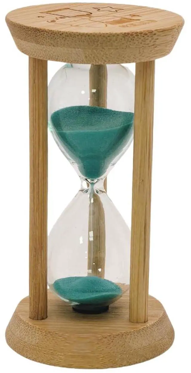 Main image of Turquoise Sand Timer,5Min Wood Sandglass Clock - Modern Hourglass Watch with100% Bamboo Frame for Kids Games Classroom Kitchen Home Office Decor(Turquoise+5Min)