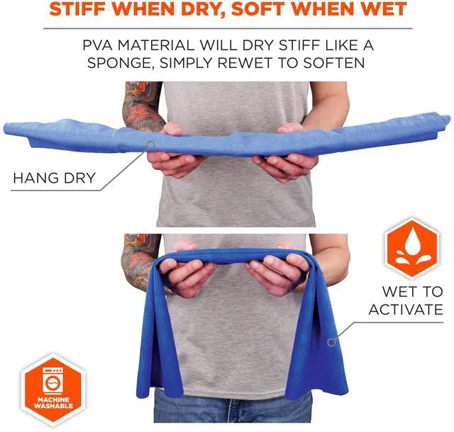 Alt view image 4 of 5 - Chill-Its 6602 Evaporative Cooling Towel, Blue 13 inches x 29.5 inches