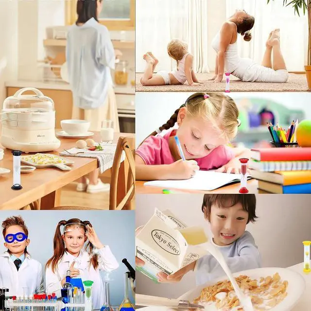 Alt view image 7 of 7 - Sand Timer 6 Colors Hourglass Sandglass Sand Clock Timer 30sec / 1min / 2mins / 3mins / 5mins / 10mins (Pack of 6). for Classroom Game Home Office, Toothbrush Timer for Children Kids