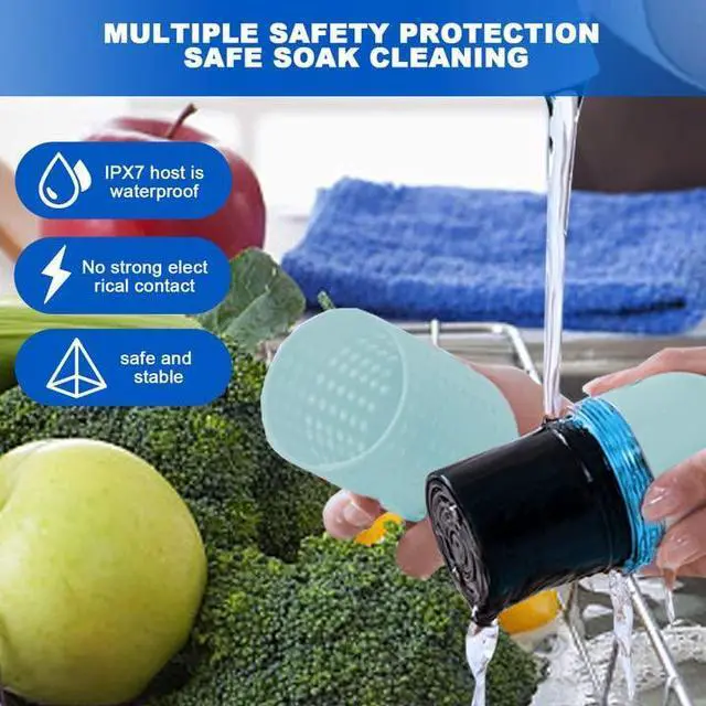 Alt view image 5 of 7 - Fruit and Vegetable Cleaner Device, Portable Fruit Vegetable Washing Machine Easy to Use Kithchen Wireless Charging Gadgets Fruit Purifier for Cleaning Fruits, Vegetables, Meat and Tableware (Blue)