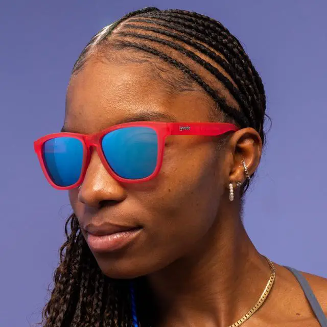 Alt view image 3 of 7 - Flamingos on a Booze Cruise Polarized Sunglasses, Medium Sized (OG), Pink Translucent Frames with Teal Mirored Reflective Lens, UV400 Protection, No Slip, No Bounce