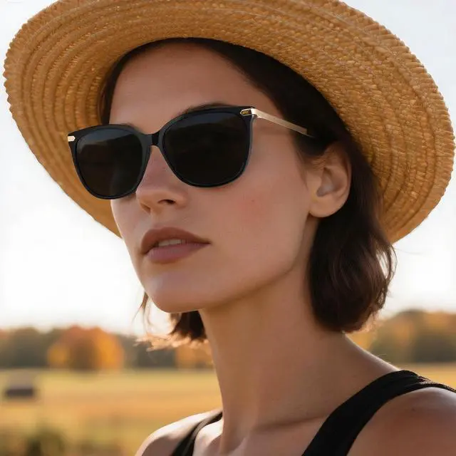 Alt view image 2 of 7 - Womens Oversized Polarized Sunglasses UV400 with Case - Lightweight Acetate Cat Eye Square Frame, Scratch Resistant, All Day Comfort for Driving