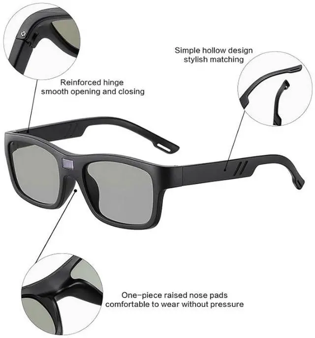 Alt view image 2 of 5 - 0.1 Seconds Smart Photochromic Polarized Men's Sunglasses for Driving and Riding Day and Night Fishing Sun Glasses (black)