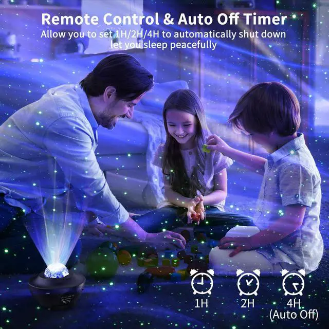 Alt view image 4 of 7 - Northern Lights Projector, Aurora Star Galaxy Projector Night Light for Bedroom/Ceiling/Party with Bluetooth Speaker, Soothing Mood Northern Light Lamp for Kids, Adults, Gift Idea