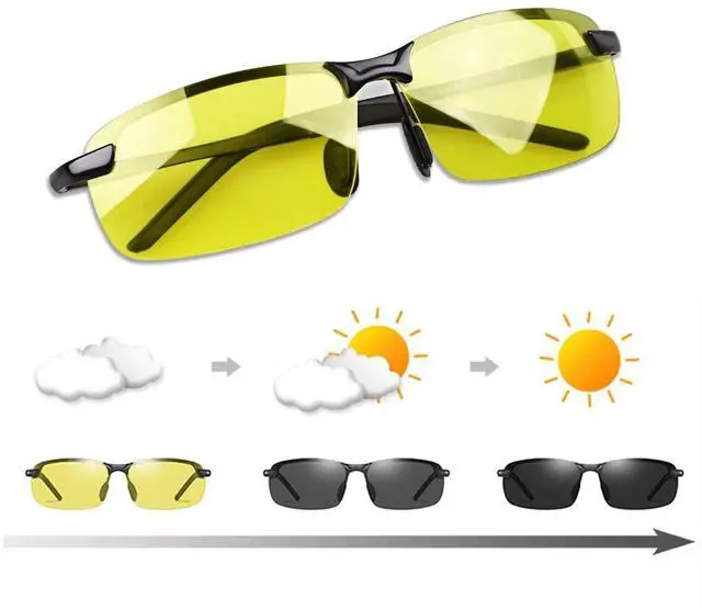 Main image of Men Photochromic Polarized UV400 Sports Sunglasses Day and Night Driving Glasses