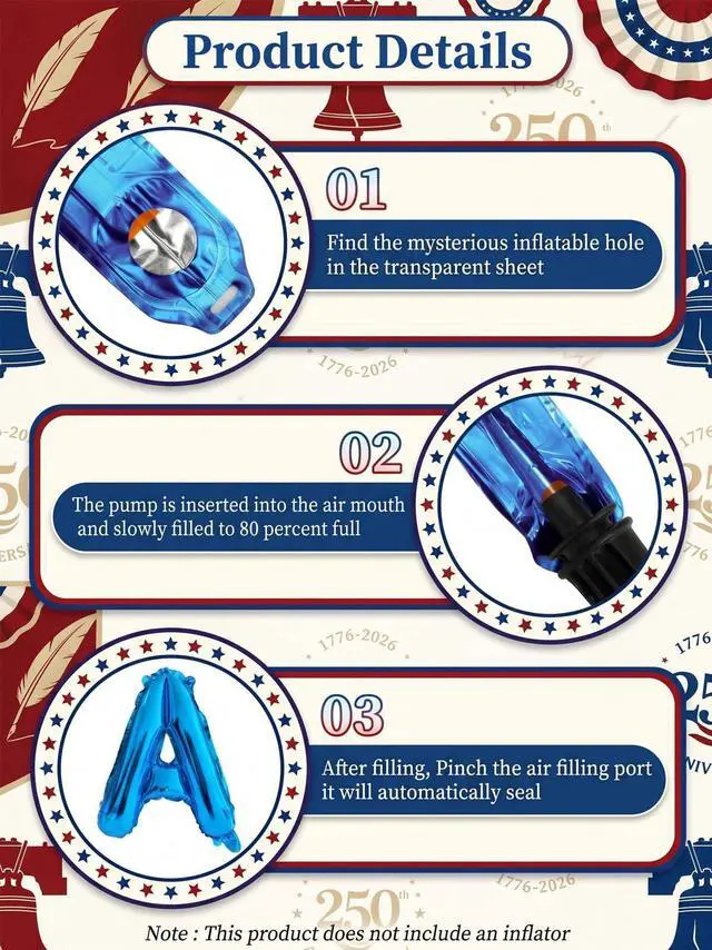 Alt view image 5 of 7 - 32PCS US 250th Anniversary Decorations Set, 4th of July Decoration, LOVE USA Banner Red White Blue Paper Fans in Patriotic Designs