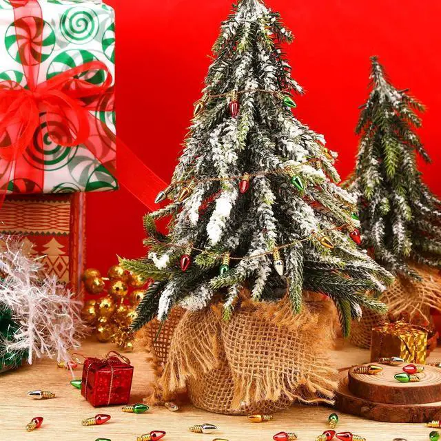 Alt view image 5 of 7 - 300Pcs Mini Christmas Light Beads Charms Tiny Small Bulbs Balls Ornaments for Christmas Tree Hanging with String Xmas Jewelry Making Earring Necklace Bracelet for Party Favor Supplies