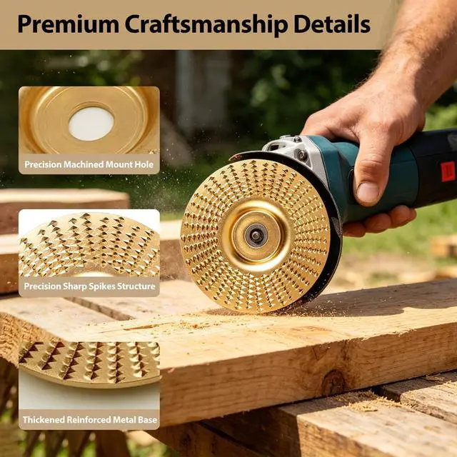 Alt view image 2 of 7 - Angle Grinder Polishing Pad, Tungsten Carbide Sanding Discs for 4 1/2" Angle Grinder, Wood Carving Disc Set for Cutting and Shaping