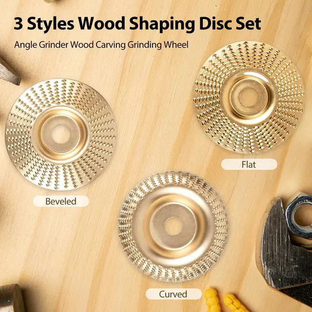 Alt view image 4 of 7 - Angle Grinder Polishing Pad, Tungsten Carbide Sanding Discs for 4 1/2" Angle Grinder, Wood Carving Disc Set for Cutting and Shaping