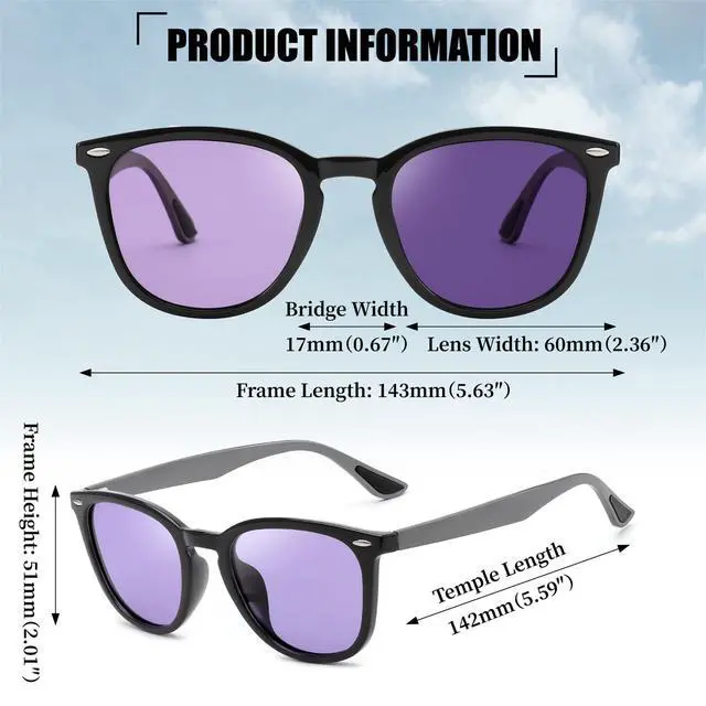 Alt view image 4 of 7 - Retro Photochromic Classic Polarized Sunglasses for Women Men Trendy Style Vintage Sunnies B1123